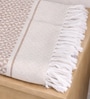 Set Of 2 Beige Cotton Bath & Hand Towels Set