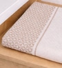 Set Of 2 Beige Cotton Bath Towels