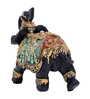 Set of 2 Black & Gold-Toned Elephant Figurine Showpiece Set of 2 Black & Gold-Toned Elephant Figurine Showpiece
