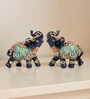 Set of 2 Black & Gold-Toned Elephant Figurine Showpiece Set of 2 Black & Gold-Toned Elephant Figurine Showpiece