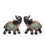 Set of 2 Black & Gold-Toned Elephant Figurine Showpiece Set of 2 Black & Gold-Toned Elephant Figurine Showpiece