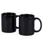 Set of 2 Black Ceramic Mugs