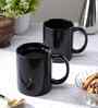 Set of 2 Black Ceramic Mugs