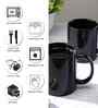 Set of 2 Black Ceramic Mugs