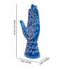 Set of 2 Blue & White Evil Eye Hand Showpieces 9 Inch