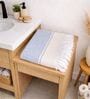 Set Of 2 Blue Cotton Bath & Hand Towels Set
