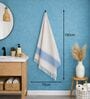 Set Of 2 Blue Cotton Bath & Hand Towels Set