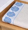 Set Of 2 Blue Cotton Bath & Hand Towels Set