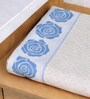 Set Of 2 Blue Cotton Bath Towels