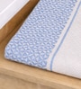 Set Of 2 Blue Cotton Bath Towels