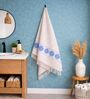 Set Of 2 Blue Cotton Bath Towels