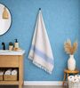 Set Of 2 Blue Cotton Bath Towels