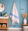 Set Of 2 Blue Cotton Bath Towels
