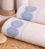 Set Of 2 Blue Cotton Bath Towels