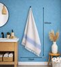 Set Of 2 Blue Cotton Bath Towels