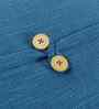 Set Of 2 Blue Cotton Slub Solid Cushion Covers