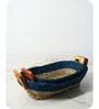 Set Of 2 Blue Sabai Grass Bread Buddy Bread Basket
