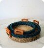 Set Of 2 Blue Sabai Grass Turquoise Trail Baskets