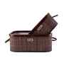 Set Of 2 Brown Bamboo Oval Rattan Organiser