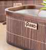 Set Of 2 Brown Bamboo Oval Rattan Organiser