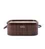 Set Of 2 Brown Bamboo Oval Rattan Organiser