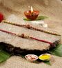 Set of 2 Brown Rudraksha Rakhis with Roli Chawal Pack