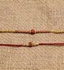 Set of 2 Brown Rudraksha Rakhis with Roli Chawal Pack