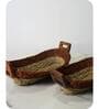 Set Of 2 Brown Sabai Grass Loaf Lounge  Bread Basket