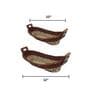 Set Of 2 Brown Sabai Grass Loaf Lounge  Bread Basket