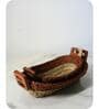 Set Of 2 Brown Sabai Grass Loaf Lounge  Bread Basket
