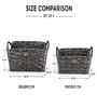 Set Of 2 Charcoal Plastic  Rectangular Wicker Organiser