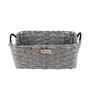 Set Of 2 Charcoal Plastic  Rectangular Wicker Organiser