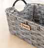 Set Of 2 Charcoal Plastic  Rectangular Wicker Organiser