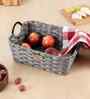 Set Of 2 Charcoal Plastic  Rectangular Wicker Organiser