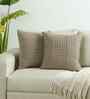 Set Of 2 Dark Brown Cotton Solid Cushion Covers
