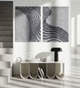 Set Of 2 Denim-Grey High Texture Wooland Silk Wall Art