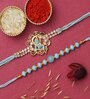 Set of 2 Designer Rakhi & Roli Chawal Pack