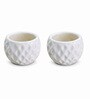 Set of 2 Diamond Texture Ceramic Planter Pot