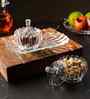 Set of 2 Dry Fruit Bowls With Glass Tray