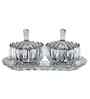 Set of 2 Dry Fruit Bowls With Glass Tray