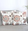 Set of 2 Elegant Botanical Floral Throw Cushion Covers (18x18)