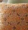 Set of 2 Embroidered Floral Lattice Throw Cushion Covers (18x18)