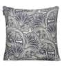 Black Chenille Floral 24x24 inches Cushion Cover (2Pc)