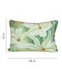 Green Floral Polyester Blend 12 x 18 Inches Cushion Covers (Set of 2)