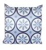 Blue Velvet Floral 24x24 inches Cushion Cover (2Pc)