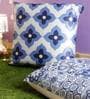 White Velvet Floral 24x24 inches Cushion Cover (2Pc)