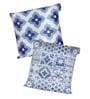 White Velvet Floral 24x24 inches Cushion Cover (2Pc)