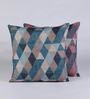 Multicolor Geometric Jute 16 x 16 Inches Cushion Covers (Set of 2)