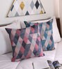 Multicolor Geometric Jute 16 x 16 Inches Cushion Covers (Set of 2)
