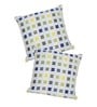 White Geometric Cotton 24 x 24 Inches Cushion Covers (Set of 2)